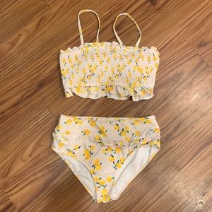 Yellow Lemon Print Bikini Set